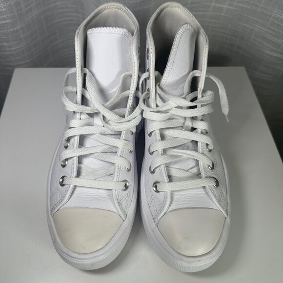 Converse Chuck Taylor All Star Move Leather Platform High-Top Sneakers White 8 - Picture 13 of 15